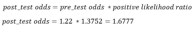 post-test probability - hand calculation step 2